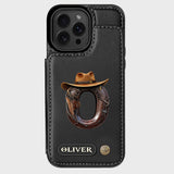 Western Style Name Initial Letter - Personalized Cowboy/Cowgirl Wallet Phone Case