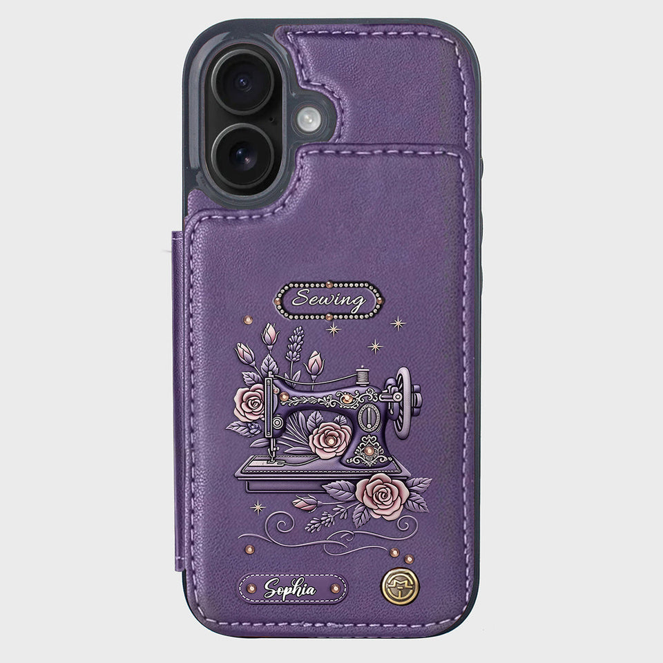Love Sewing - Personalized Sewing Wallet Phone Case