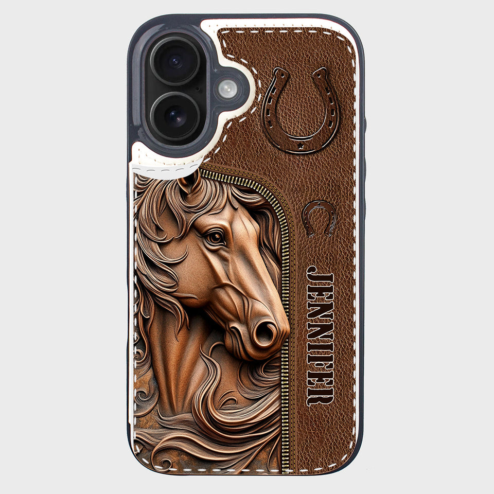 Easily Distracted By Horses - Personalized Horse Foldable Wallet Phone Case