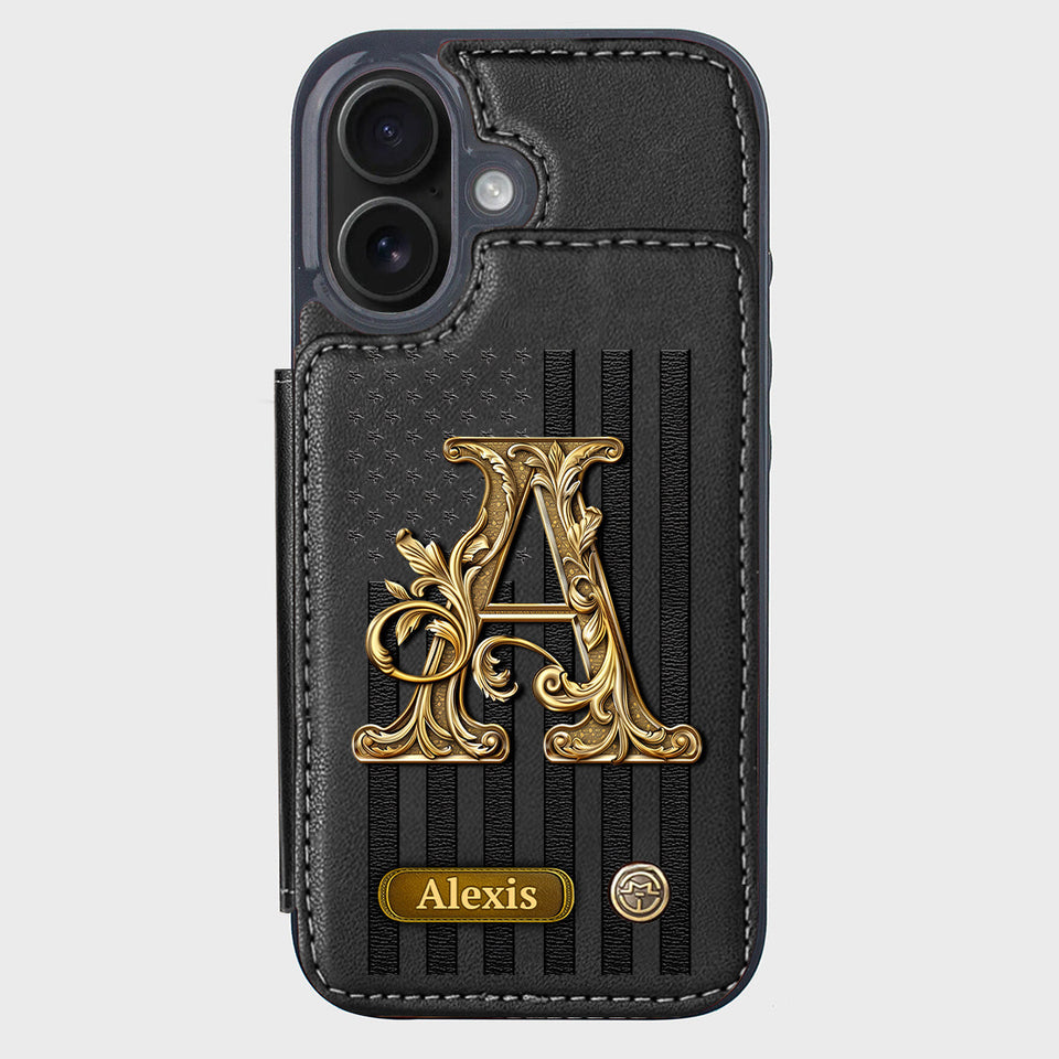 Initial Gift For Him, Gift For Man,... - Personalized Wallet Phone Case