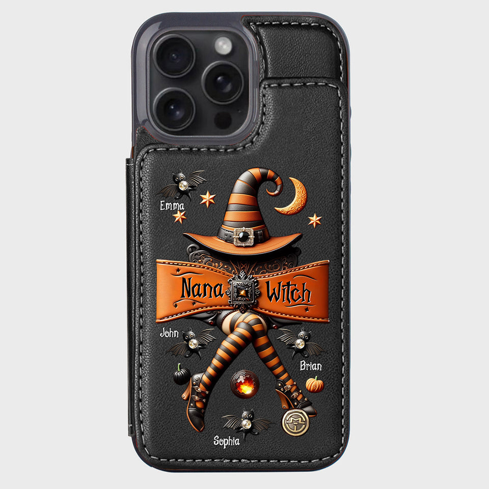 Halloween Gift For Grandma, Mama Witch - Personalized Mother Wallet Phone Case