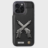 Crossed Pistols - Personalized Tactical equipment Wallet Phone Case