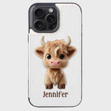 Cute Highland Cow - Personalized Highland Cow Foldable Wallet Phone Case