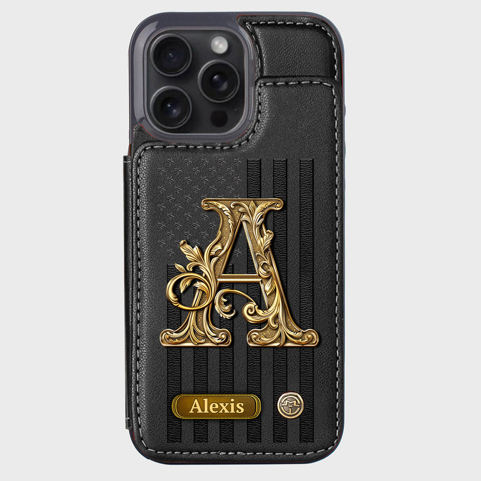 Initial Gift For Him, Gift For Man,... - Personalized Wallet Phone Case
