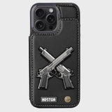Crossed Pistols - Personalized Tactical equipment Wallet Phone Case