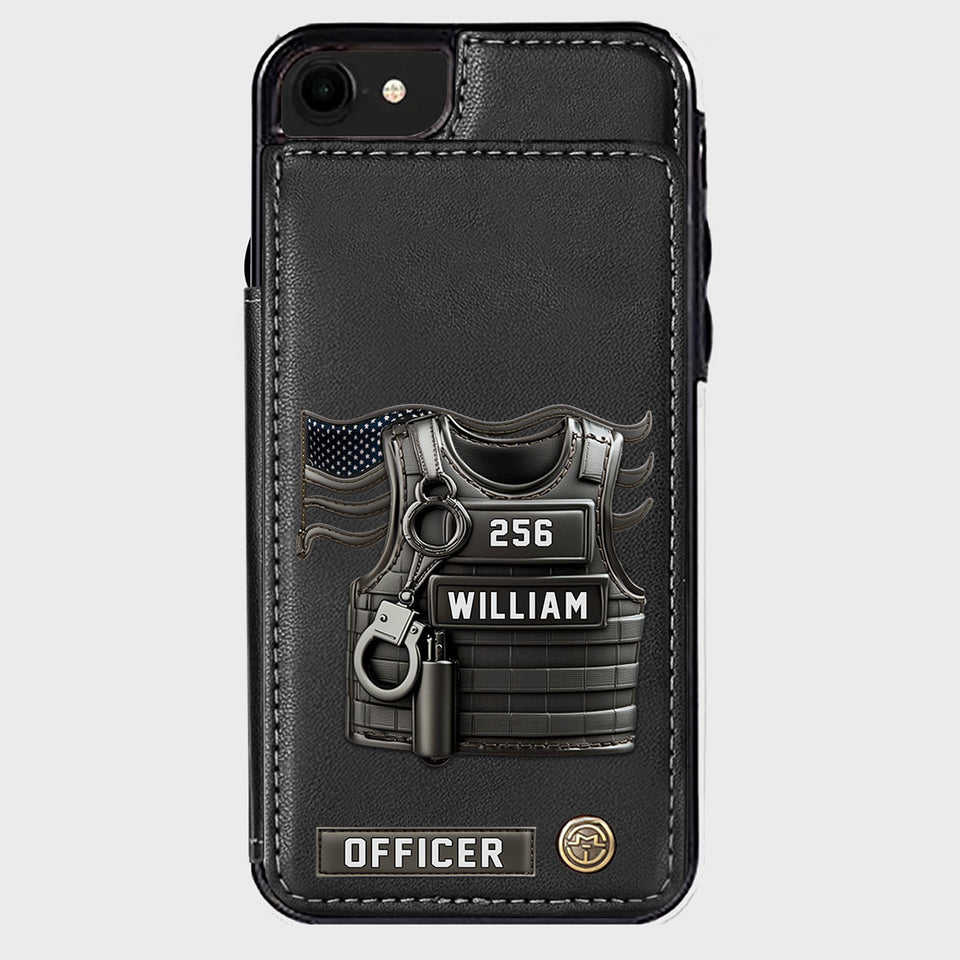 Serve And Protect - Personalized Police Officer Wallet Phone Case