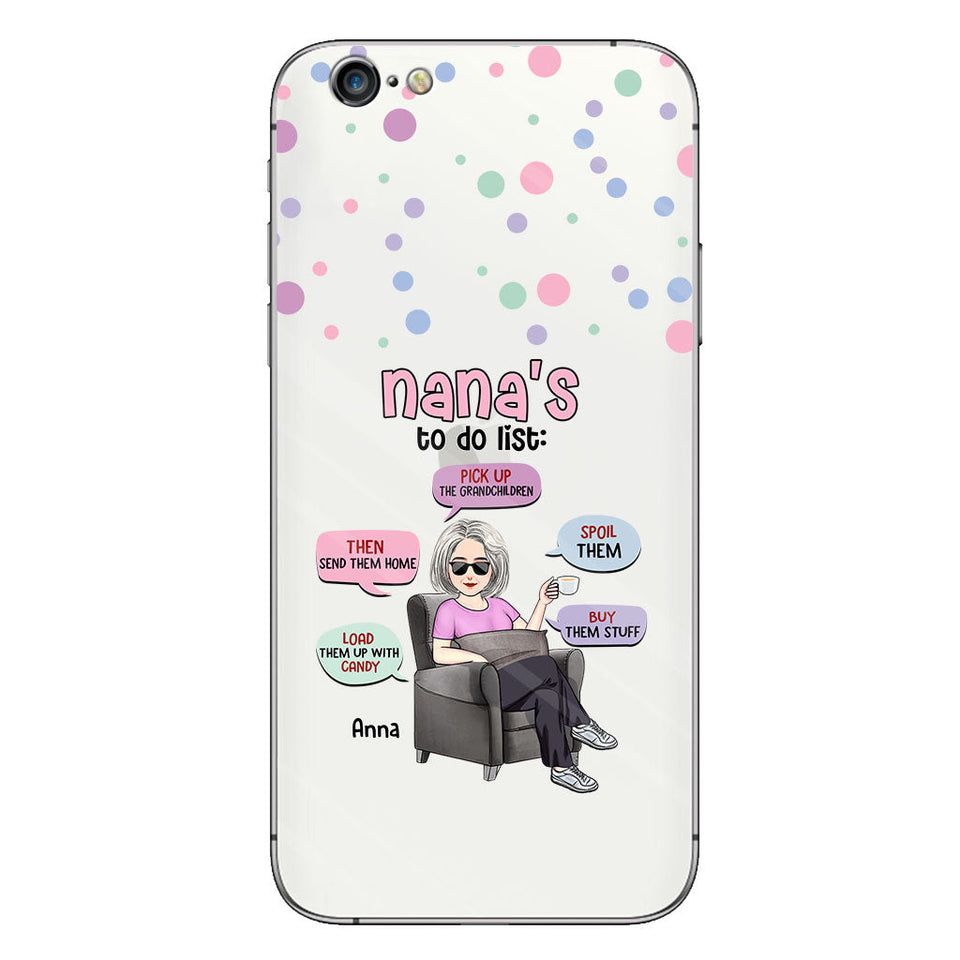 Nana's To Do List - Personalized Grandma Clear Phone Case