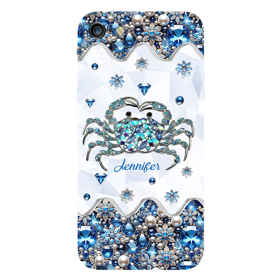Elegant Blue Crab - Personalized Sea Lover Full Print Phone Case