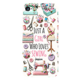 Just A Girl Who Loves Sewing - Personalized Sewing Full Print Phone Case