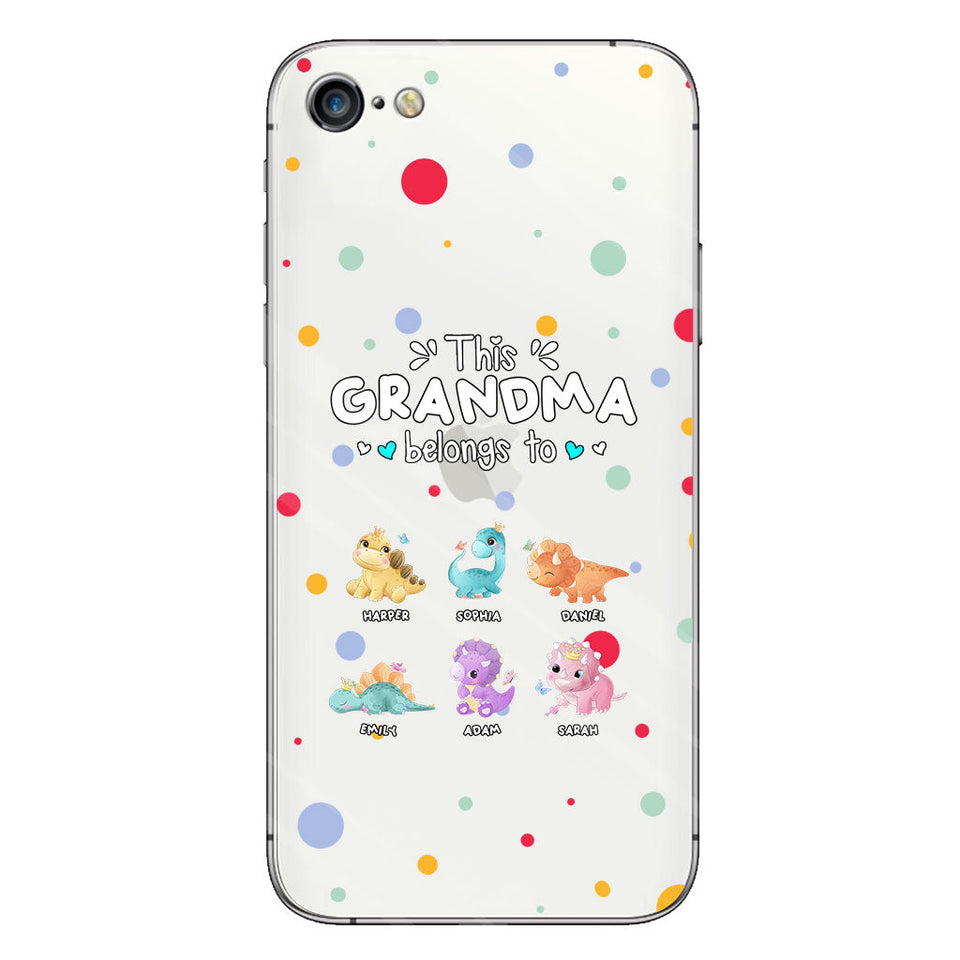 This Grandma Belongs To - Gift for grandma, aunt, uncle, grandpa, mom, dad - Personalized Clear Phone Case