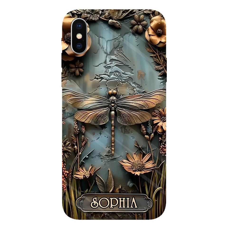 Beautiful Drafgonfly, Butterfly, Hummingbird - Personalized Gardening Full Print Phone Case