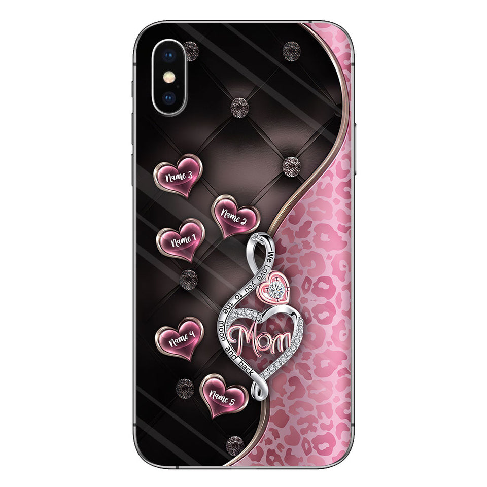 To The Moon And Back Rose Gold - Personalized Mother's Day Phone Case