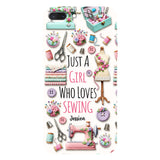 Just A Girl Who Loves Sewing - Personalized Sewing Full Print Phone Case