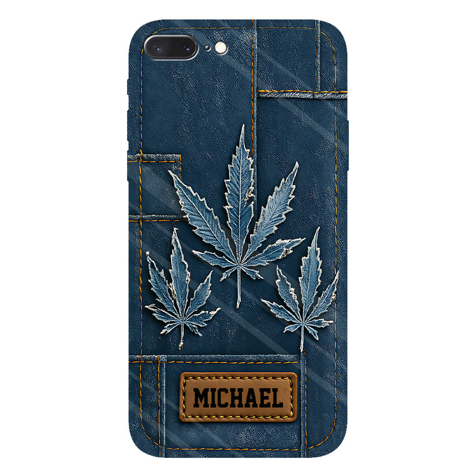 Distressed Denim Marijuanas - Personalized Weed Full Print Phone Case