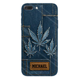 Distressed Denim Marijuanas - Personalized Weed Full Print Phone Case