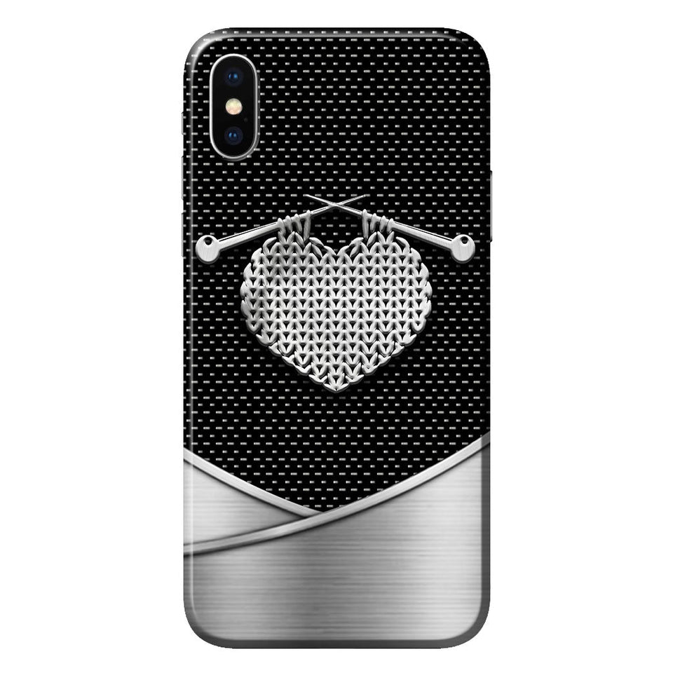 Knit Metal Pattern Print Phone Case 062021