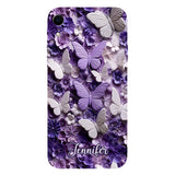 Purple Butterflies - Personalized Butterfly Full Print Phone Case