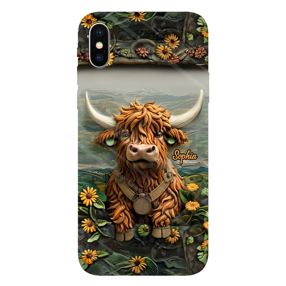 Cute Highland Cow - Personalized Highland Cow Full Print Phone Case