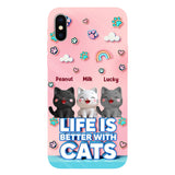 Life Is Better With A Cat - Personalized Cat Full Print Phone Case