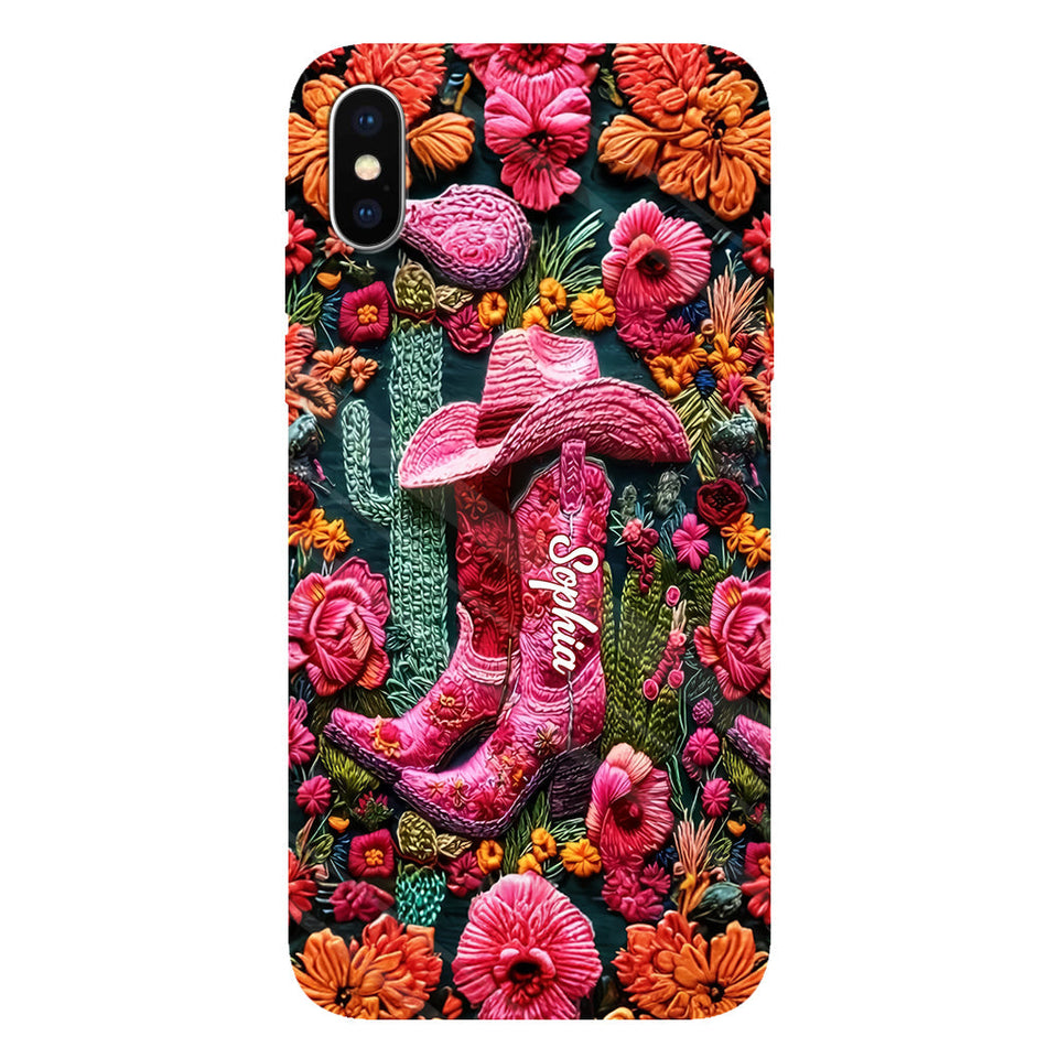 Pink Cowgirl - Personalized Country Girl Full Print Phone Case