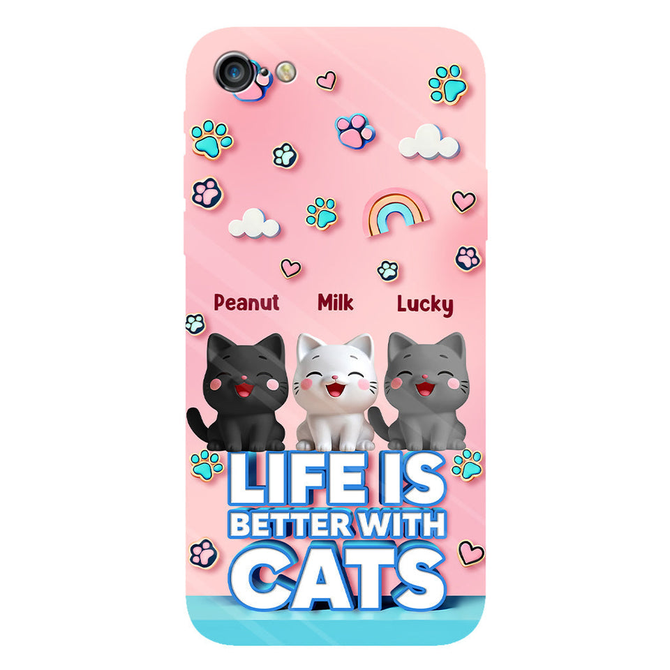 Life Is Better With A Cat - Personalized Cat Full Print Phone Case