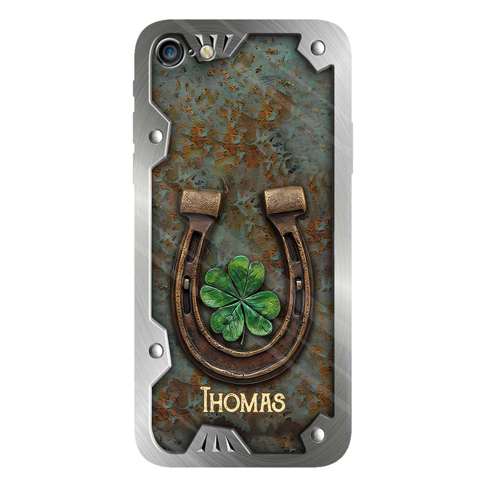 Lucky Horseshoe Shamrock - Personalized Horse Full Print Phone Case