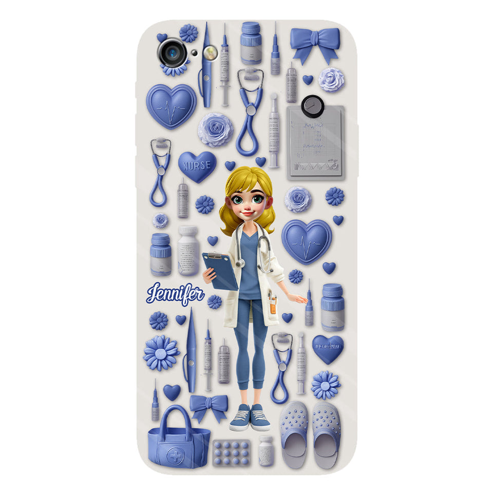 Nursing Is A Work Of Heart - Personalized Nurse Full Print Phone Case