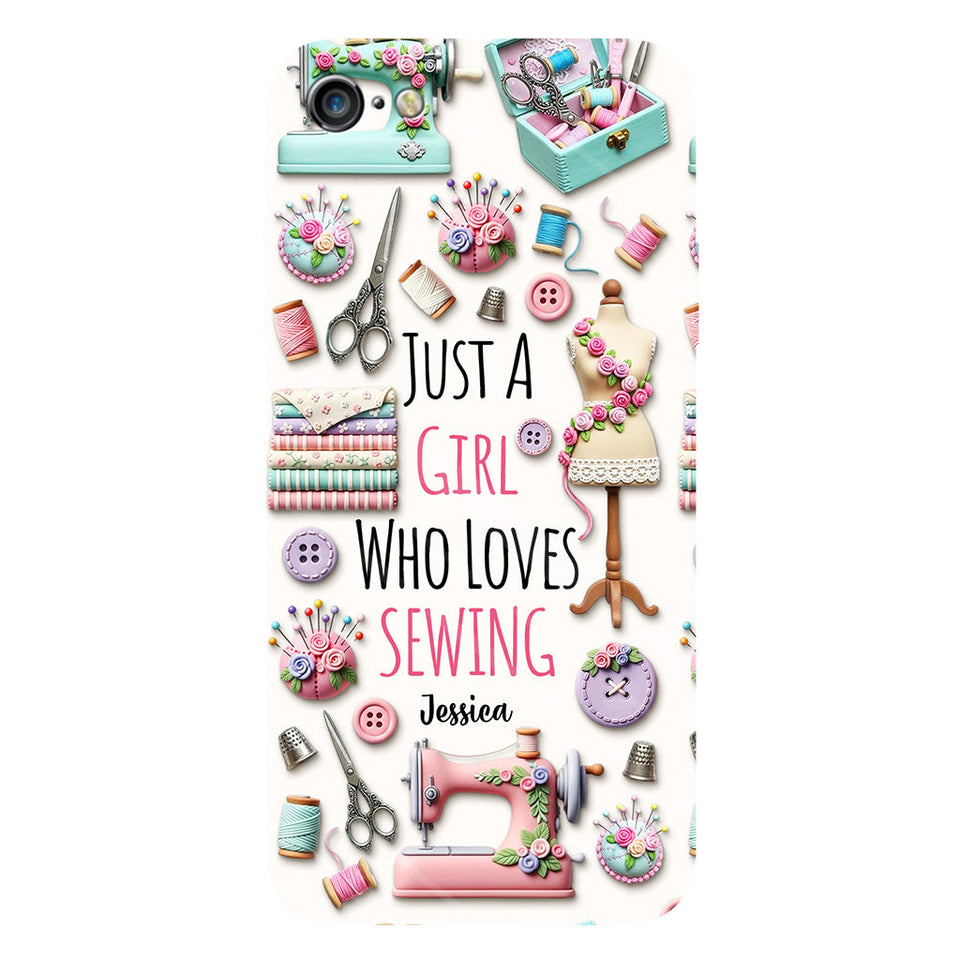 Just A Girl Who Loves Sewing - Personalized Sewing Full Print Phone Case
