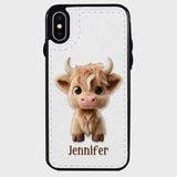 Cute Highland Cow - Personalized Highland Cow Foldable Wallet Phone Case