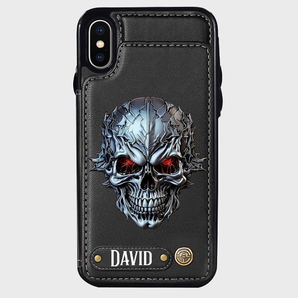 Cool Skull - Personalized Skull Wallet Phone Case