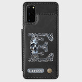 Skull Name Initial Letter - Personalized Skull Wallet Phone Case