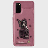 Beautiful Gothic Fairy Girl - Personalized Skull Wallet Phone Case