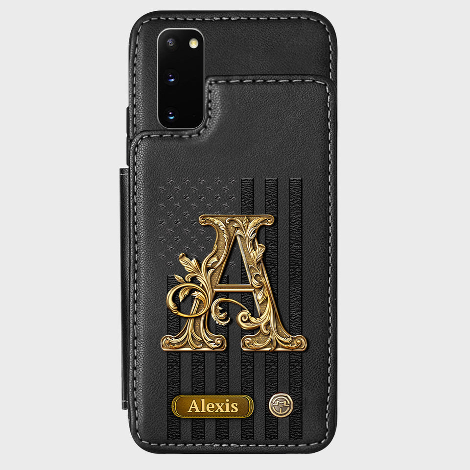 Initial Gift For Him, Gift For Man,... - Personalized Wallet Phone Case