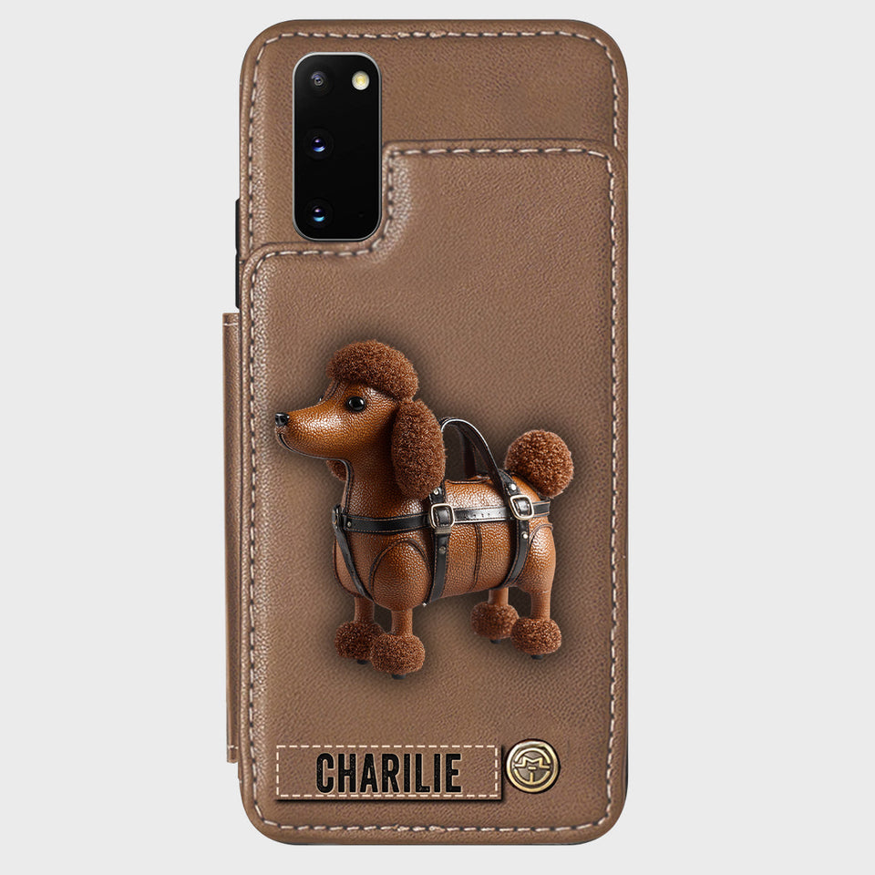 Cute Poodle - Personalized Dog Wallet Phone Case
