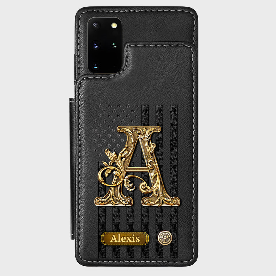 Initial Gift For Him, Gift For Man,... - Personalized Wallet Phone Case