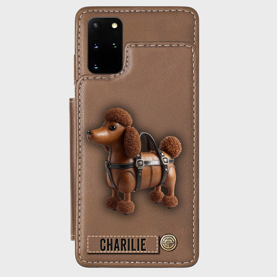 Cute Poodle - Personalized Dog Wallet Phone Case