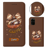 Glitter Football - Personalized Football Wallet Phone Case With Strap