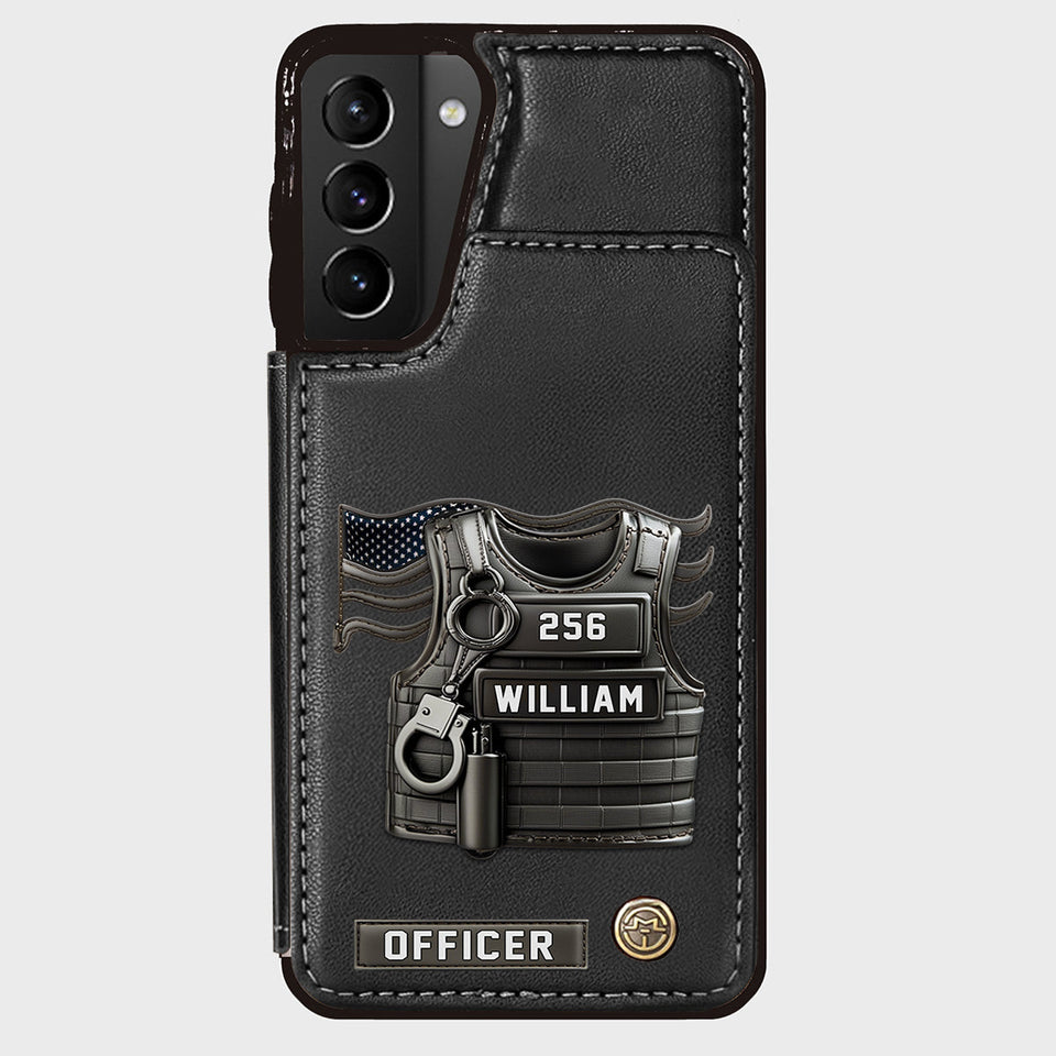Serve And Protect - Personalized Police Officer Wallet Phone Case