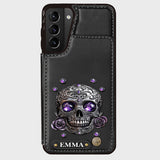 Beautiful Skull And Roses - Personalized Skull Wallet Phone Case