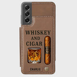 Whiskey & Cigar - Personalized Whisky Wallet Phone Case