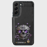 Beautiful Skull And Roses - Personalized Skull Wallet Phone Case