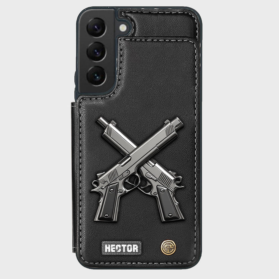 Crossed Pistols - Personalized Tactical equipment Wallet Phone Case