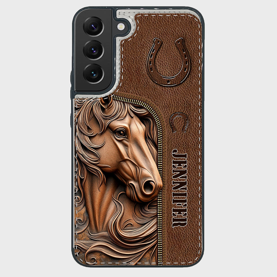 Easily Distracted By Horses - Personalized Horse Foldable Wallet Phone Case