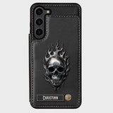 Fire Skull - Personalized Skull Wallet Phone Case