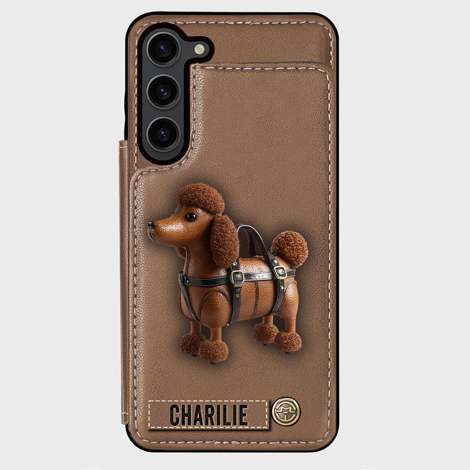Cute Poodle - Personalized Dog Wallet Phone Case