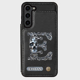 Skull Name Initial Letter - Personalized Skull Wallet Phone Case