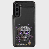 Beautiful Skull And Roses - Personalized Skull Wallet Phone Case