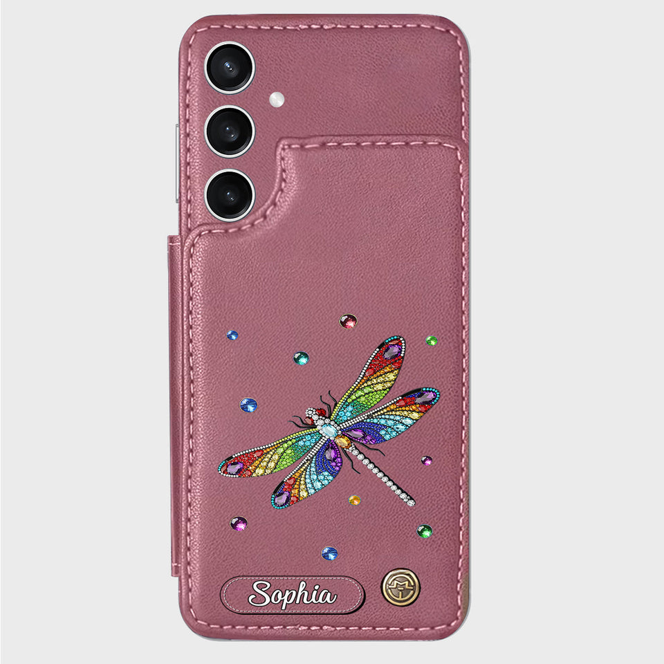 Beautiful Dragonfly - Personalized Dragonfly Wallet Phone Case