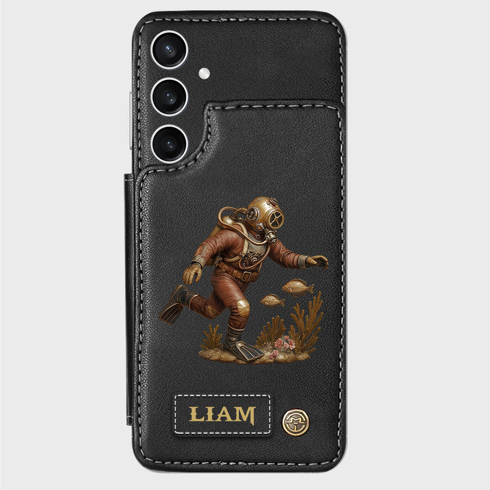 Scuba Diving Lovers Gift - Personalized Scuba Diving Wallet Phone Case