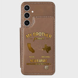My Brother/ Sister/ Son... Forever, Never Apart Maby In Distance But Never At Heart - Personalized Sibling Wallet Phone Case